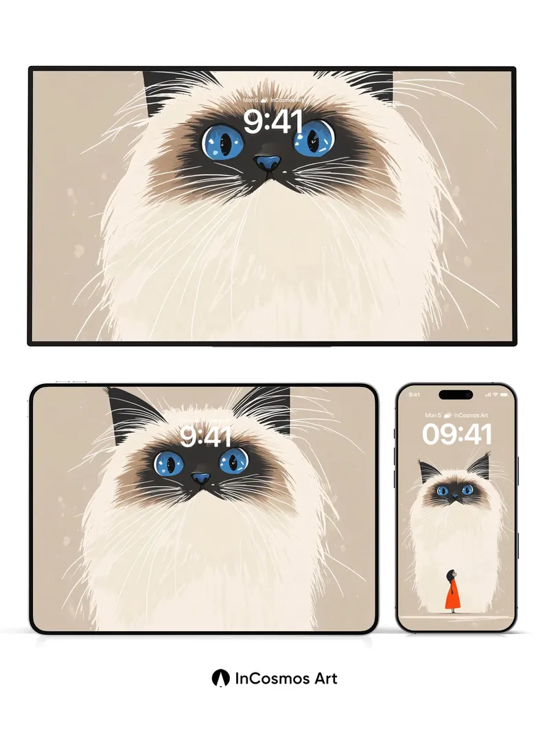 Whispering Fur Wallpaper with Tiny Human Gaze