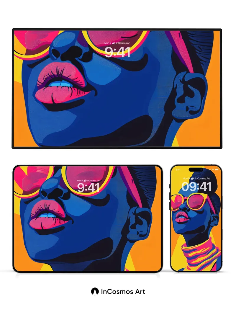 Neon Pulse Wallpaper with Pop Art Boldness