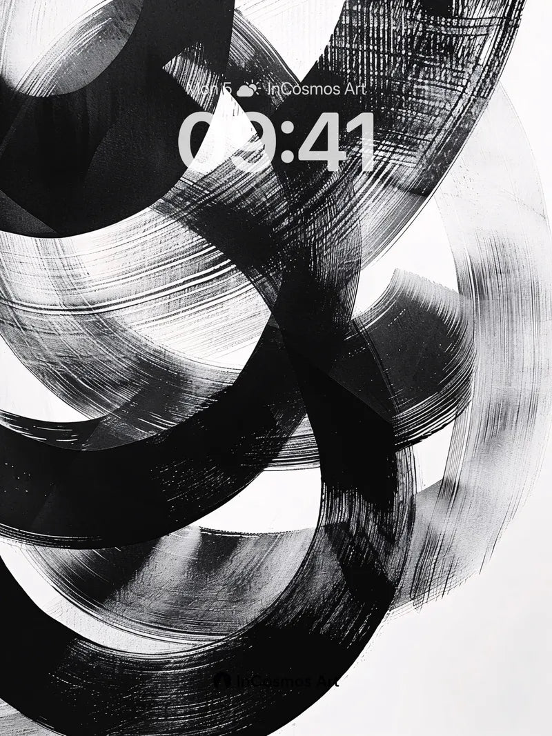 Inkwhirl Abstract Wallpaper with Brushstroke Depth