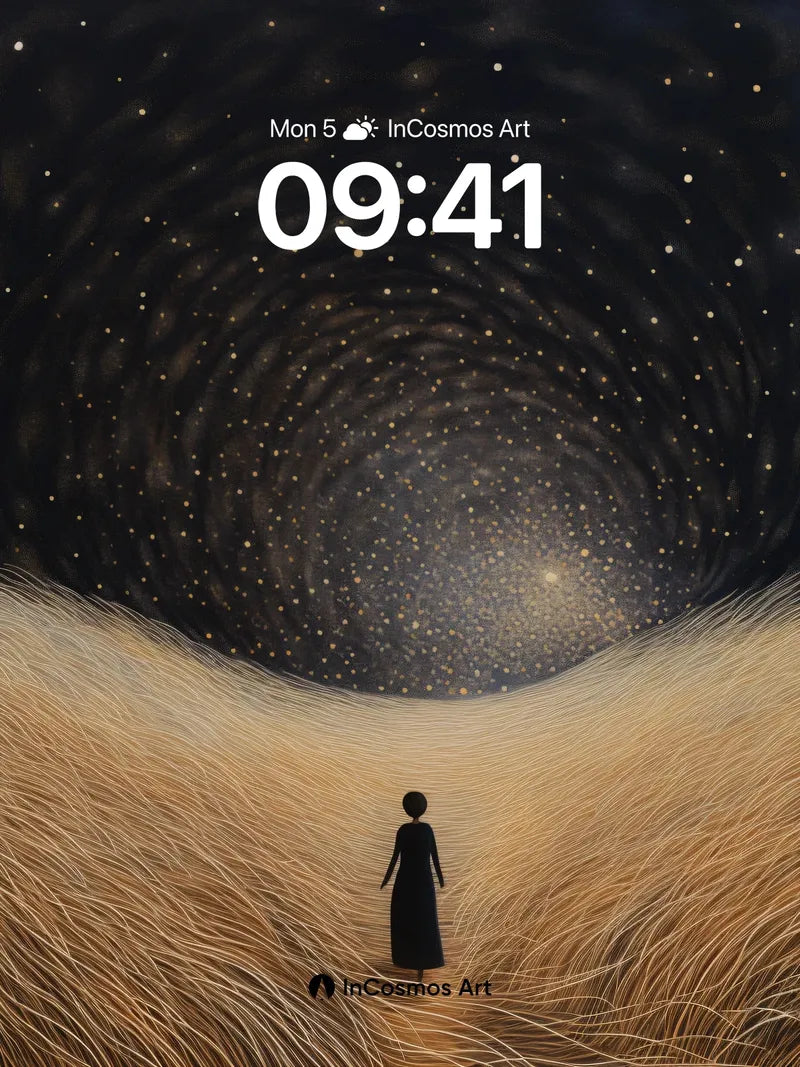 Cosmic Whisper Wallpaper with Starlit Dunes wallpaper for iPhone, iPad & Mac