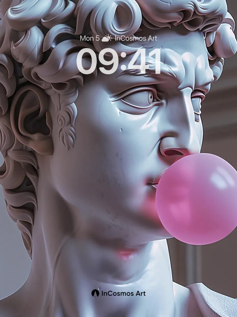 Sculpted Playfulness Wallpaper with Bubble Gum wallpaper for iPhone, iPad & Mac