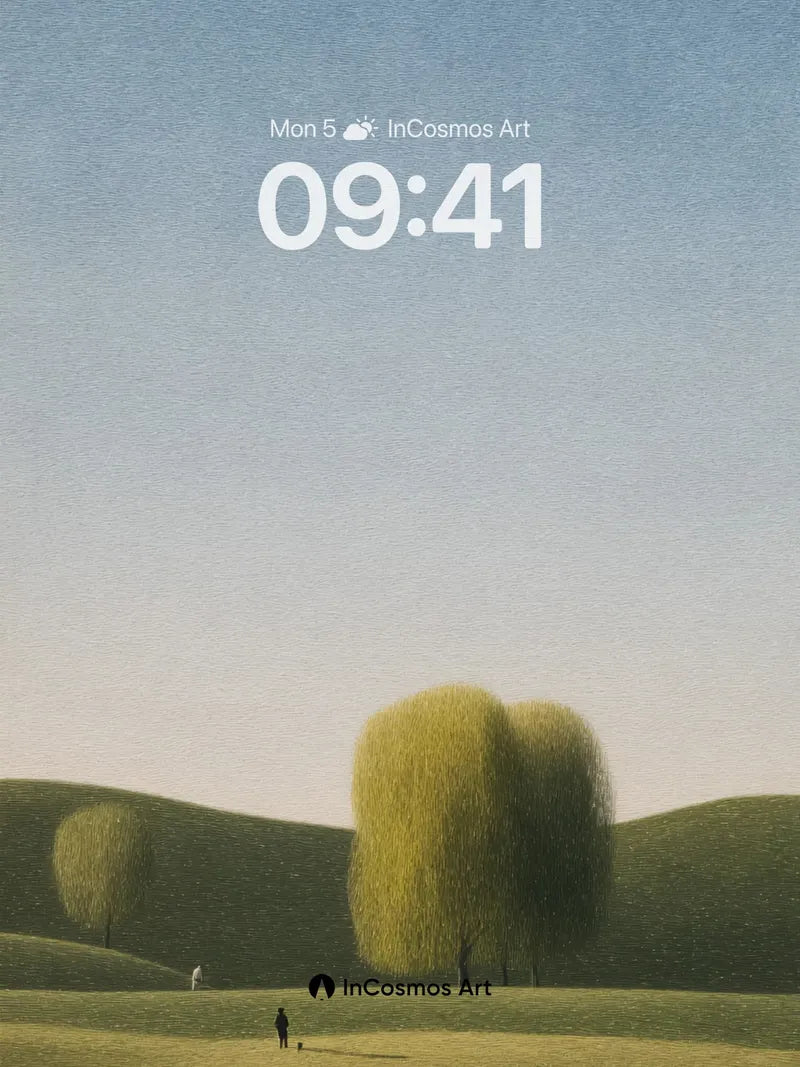 Serenity Field Wallpaper with Whispering Trees wallpaper for iPhone, iPad & Mac