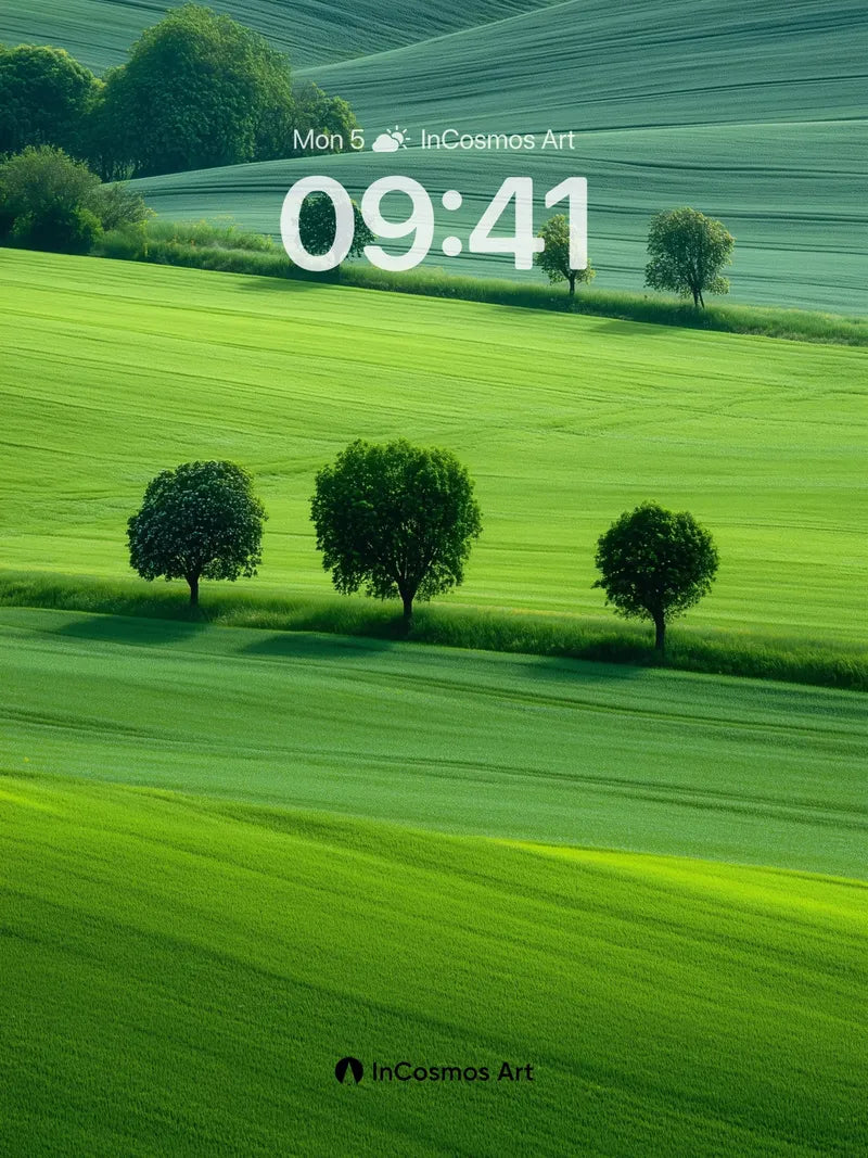 Serenity Field Wallpaper with Living Light