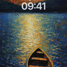 Moonlit Solitude Wallpaper with Golden Path wallpaper for iPhone, iPad & Mac