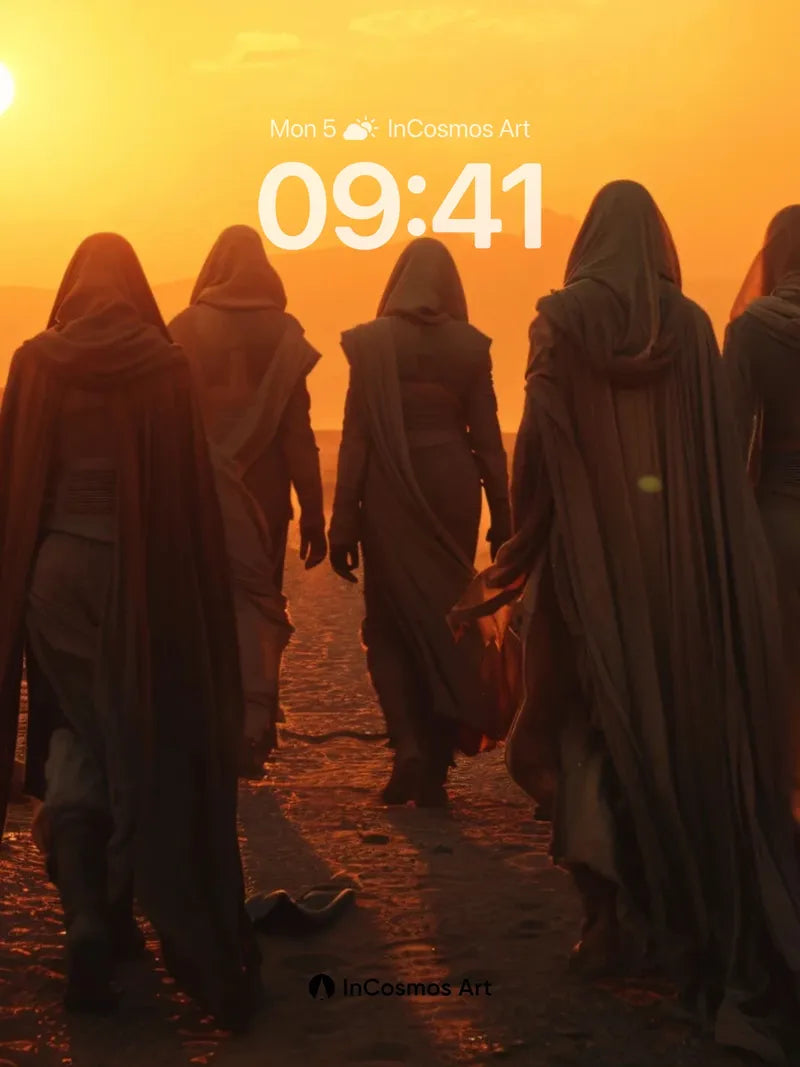 Dust-Swept Pilgrimage Wallpaper with Sunlit Veils