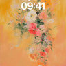 Golden Hush Floral Wallpaper with Soft Brushwork wallpaper for iPhone, iPad & Mac