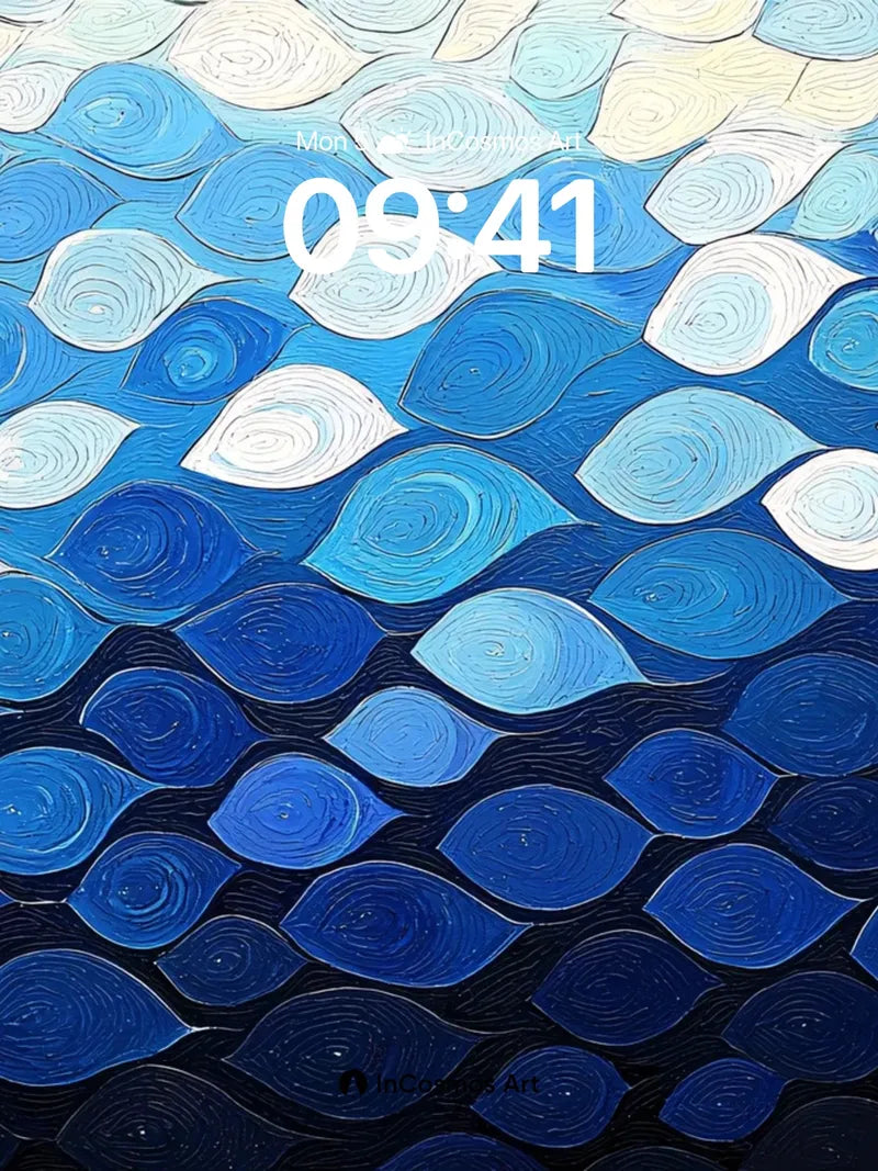 Sapphire Scale Wallpaper with Liquid Light