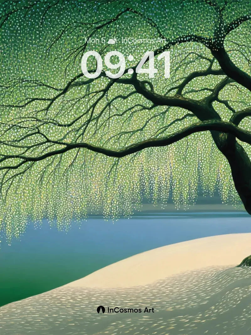 Serenity Weeping Willow Wallpaper with Emerald Hush