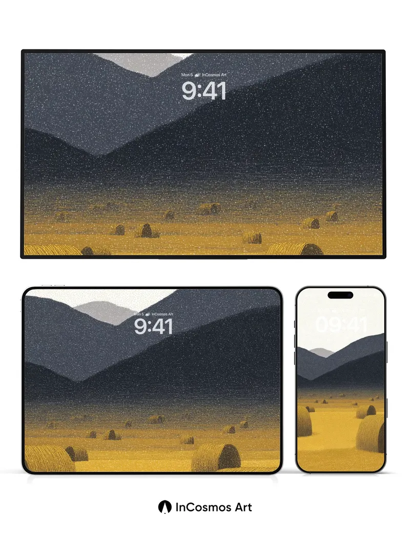 Golden Hush Wallpaper with Mountain Whispers