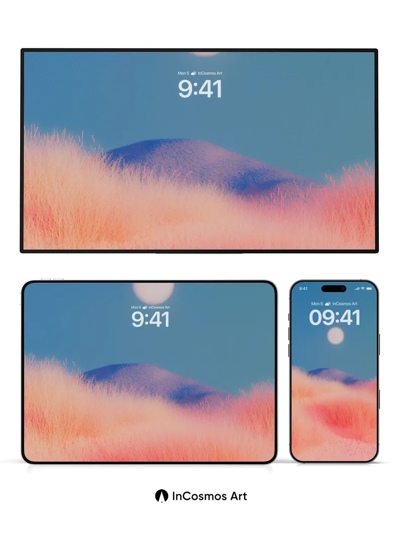 Luminous Dunes Wallpaper with Ethereal Moon