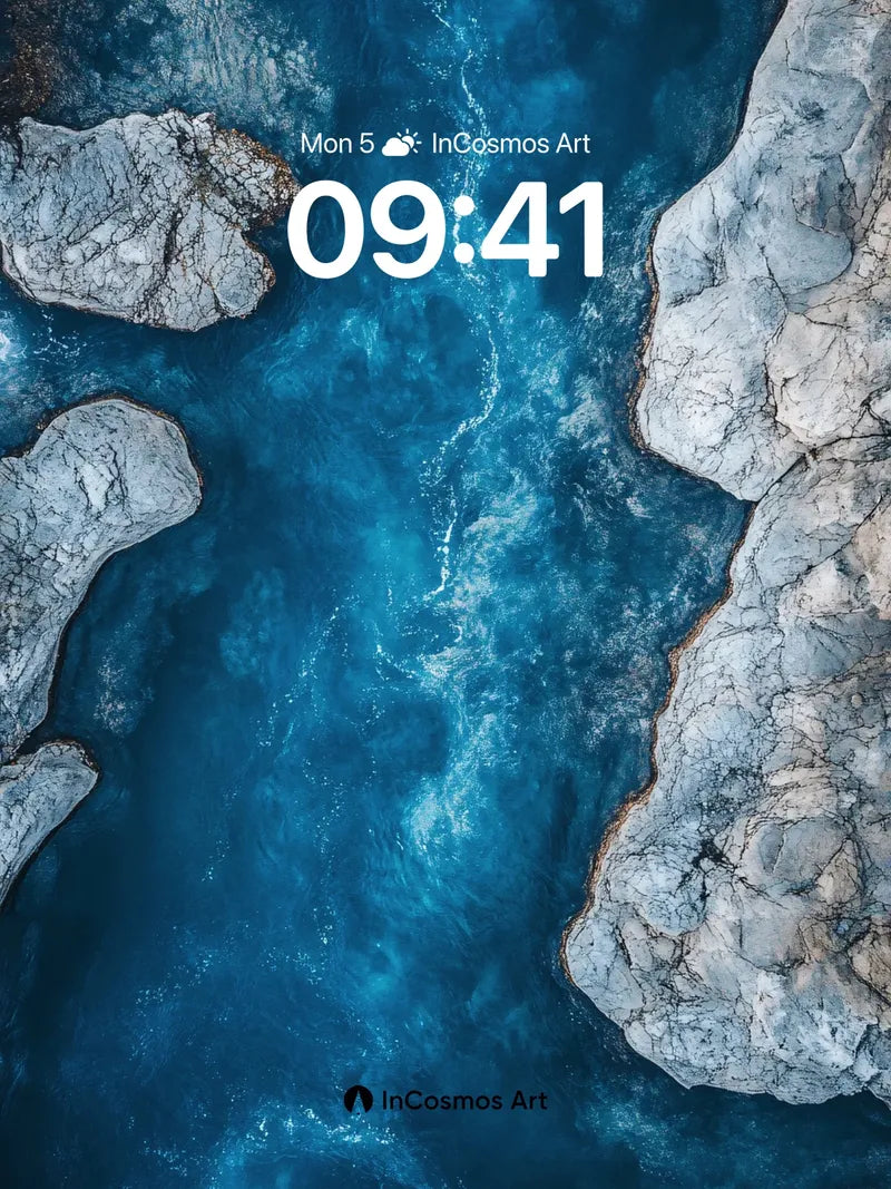 Crisp Abyss Wallpaper with Stone Veins wallpaper for iPhone, iPad & Mac