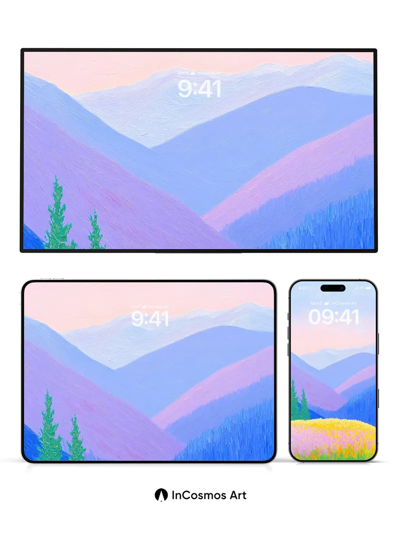 Pastel Hush Wallpaper with Mountain Breath