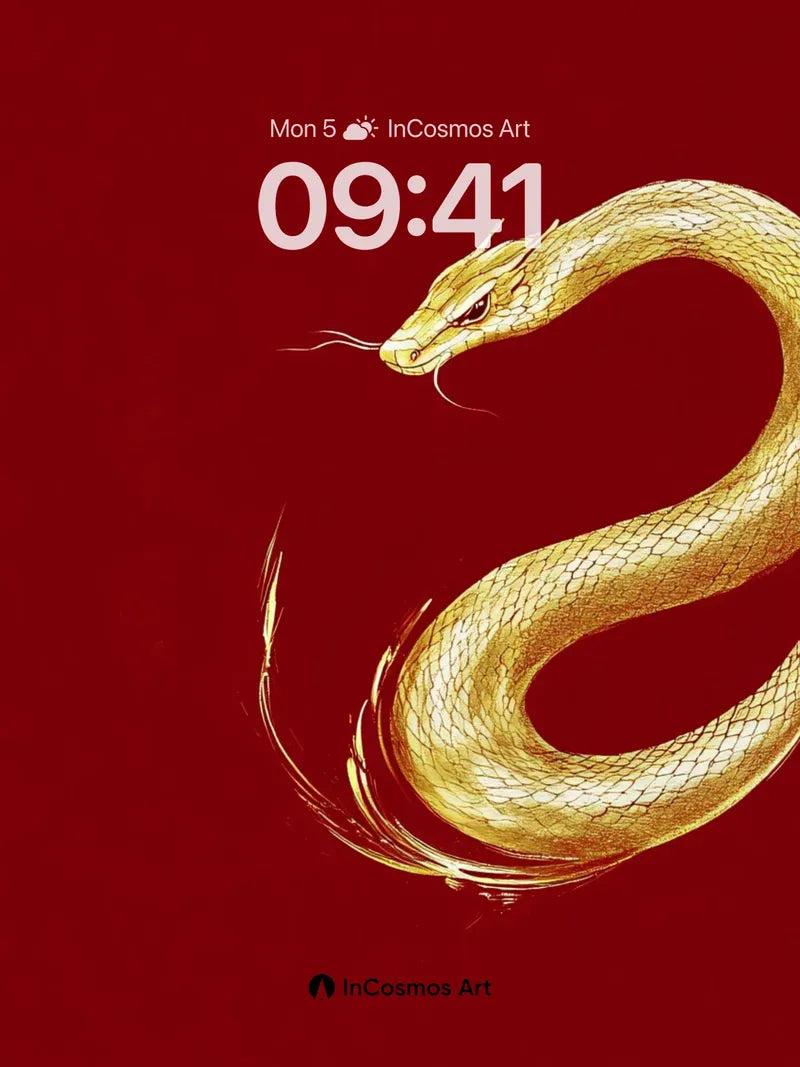 Golden Serpent Wallpaper with Mythic Grace