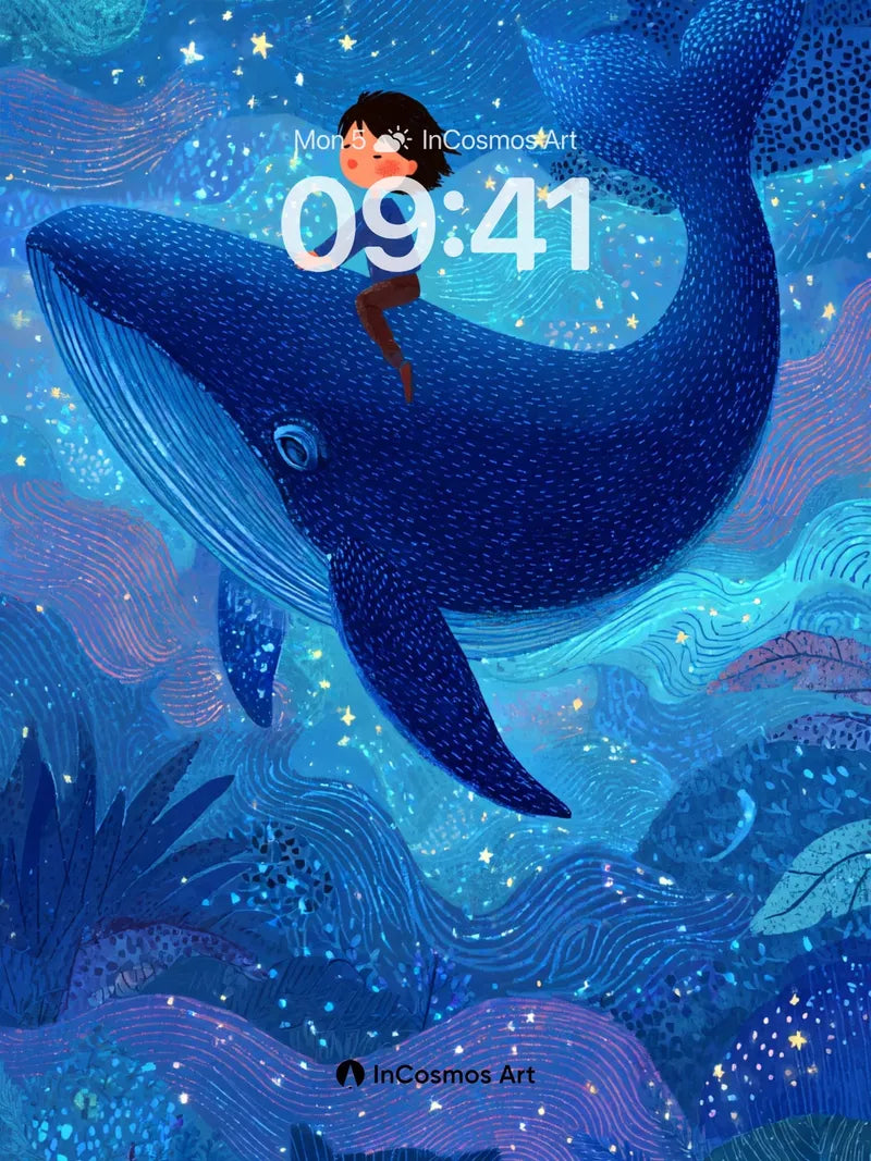 Stellar Whale Wallpaper with Starlit Currents wallpaper for iPhone, iPad & Mac