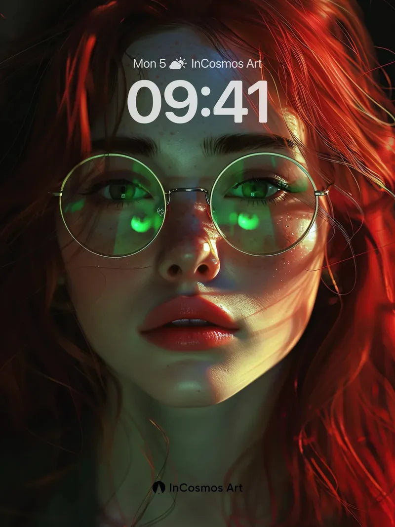 Neon Echo Wallpaper with Glowing Eyes