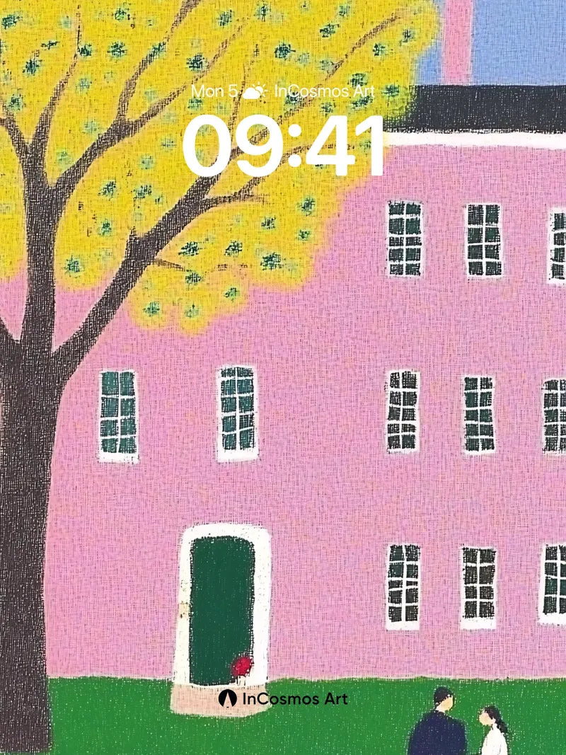 Whispering Tree Wallpaper with Pink House Hush