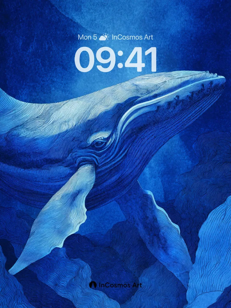 Deep Blue Serenity Wallpaper with Whispering Lines wallpaper for iPhone, iPad & Mac