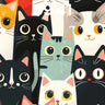 Playful Feline Pattern Wallpaper with Whimsical Eyes wallpaper for iPhone, iPad & Mac
