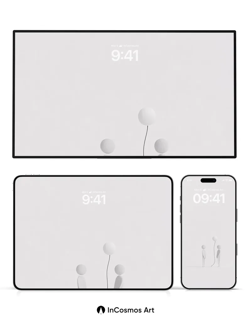 Quiet Dialogue Wallpaper with Floating Sphere