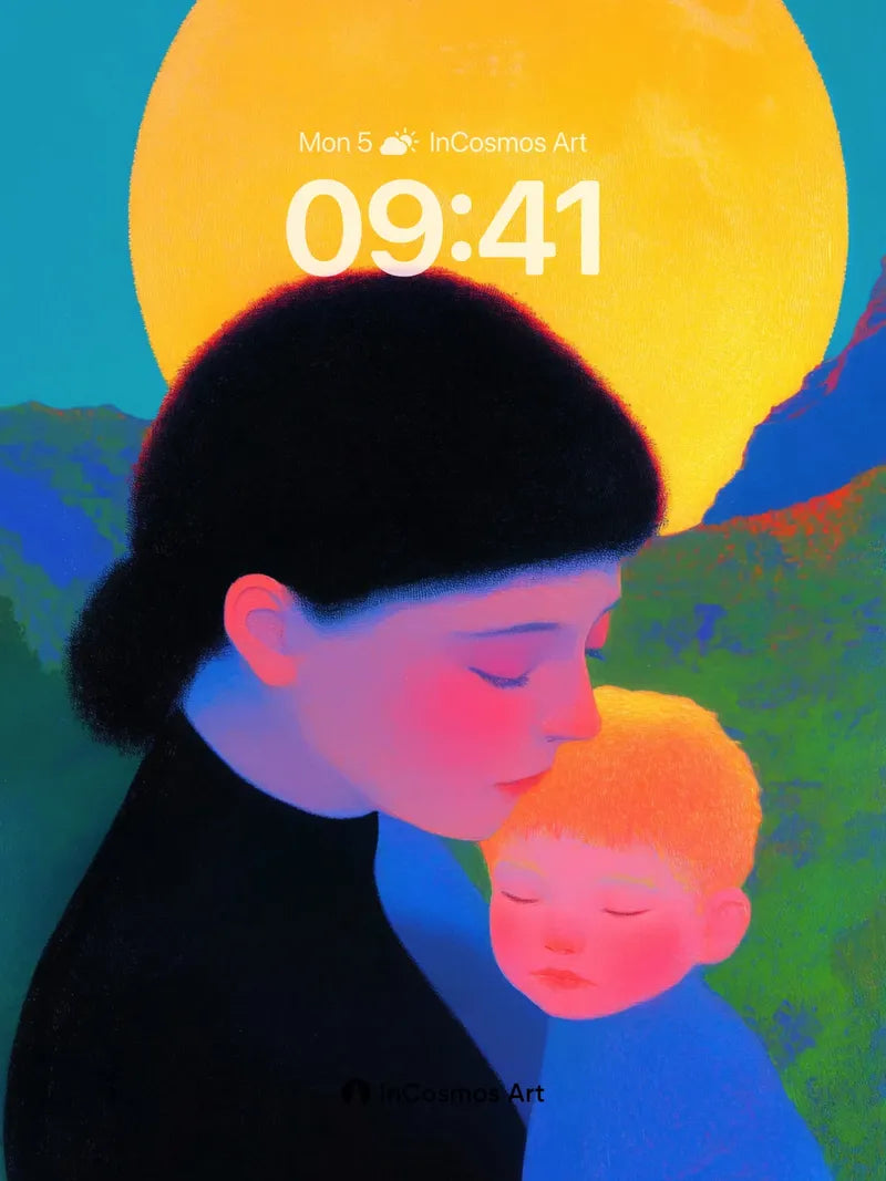 Serenity Moonlight Wallpaper with Gentle Embrace