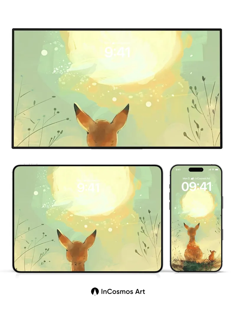 Golden Hush Wallpaper with Moonlit Whispers