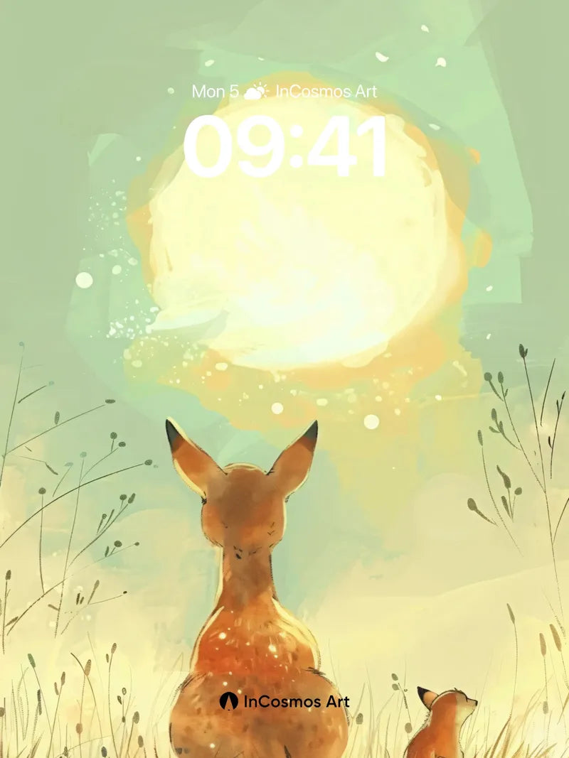 Golden Hush Wallpaper with Moonlit Whispers