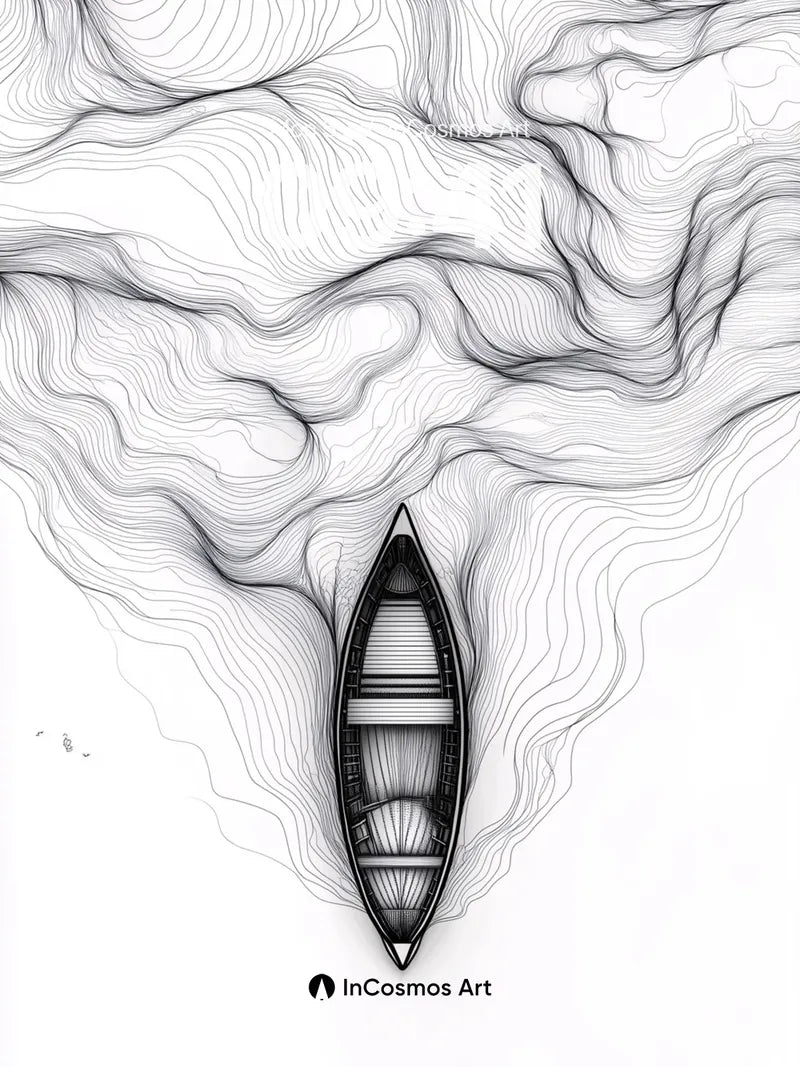 Serenity Drift Wallpaper with Topographic Lines