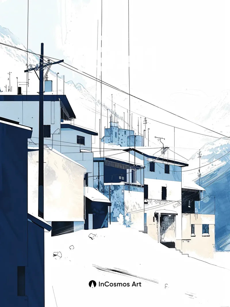 Snow-Crusted Silence Wallpaper with Alpine Geometry