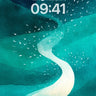 Serene Teal Waves Wallpaper with Whispering Currents wallpaper for iPhone, iPad & Mac