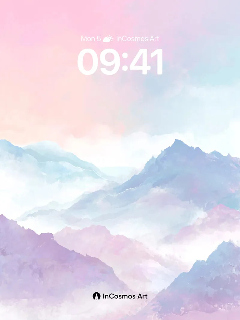 Pastel Mirage Wallpaper with Ethereal Peaks