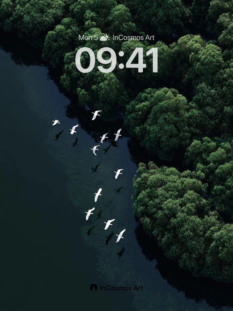 Serenity Flight Wallpaper with Forest Echo wallpaper for iPhone, iPad & Mac