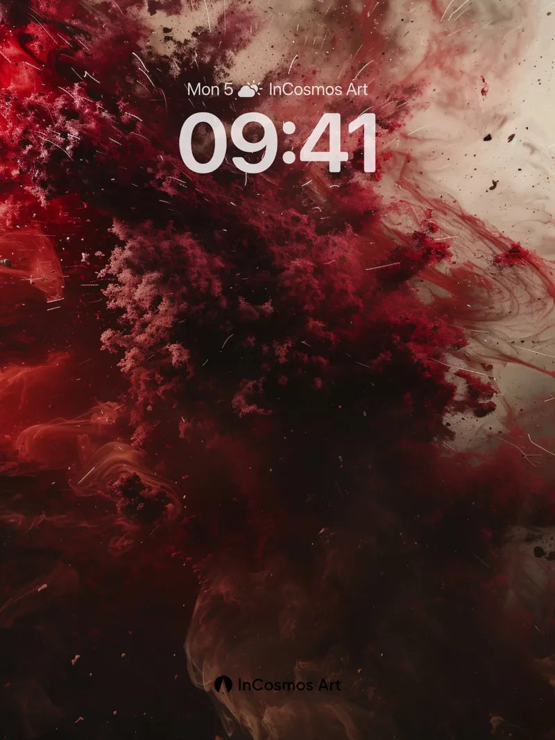 Crimson Veil Wallpaper with Cosmic Dust