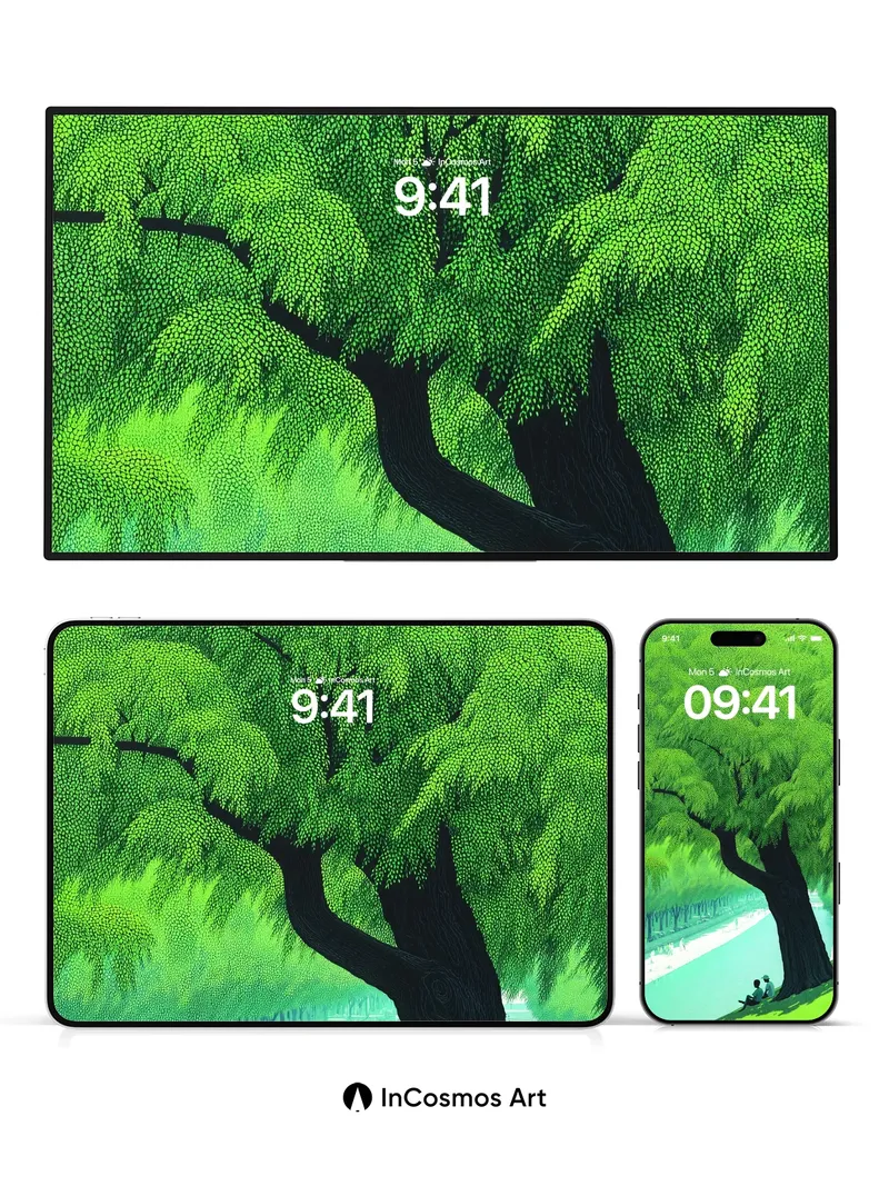 Whispering Canopy Wallpaper with Living Green