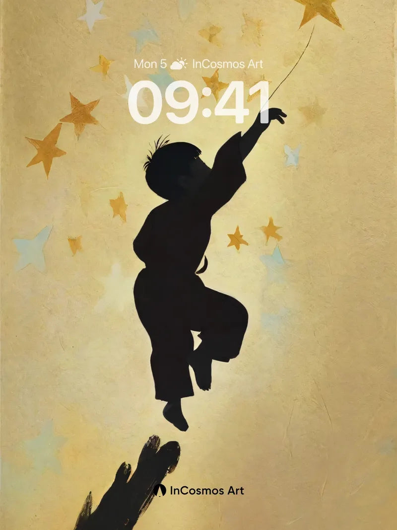 Wondering Silhouette Wallpaper with Starlight Strings