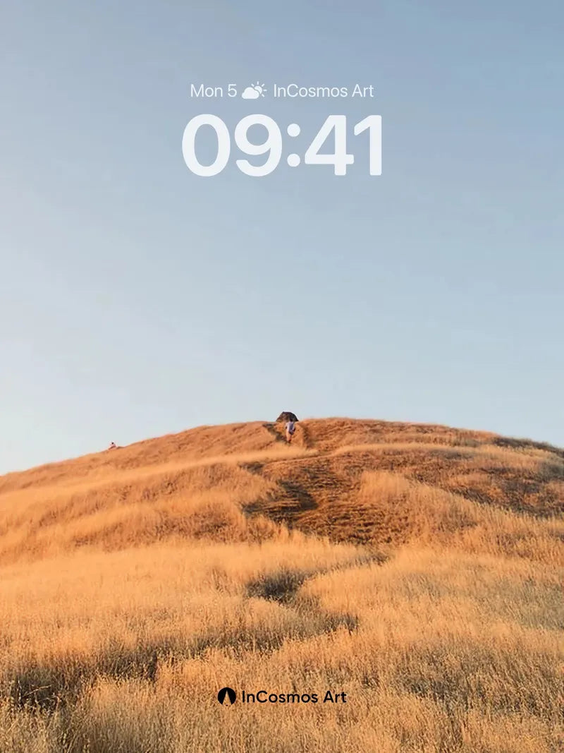 Golden Hush Wallpaper with Distant Figures