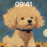 Starry Night Poodle Wallpaper with Sunflower Fields wallpaper for iPhone, iPad & Mac
