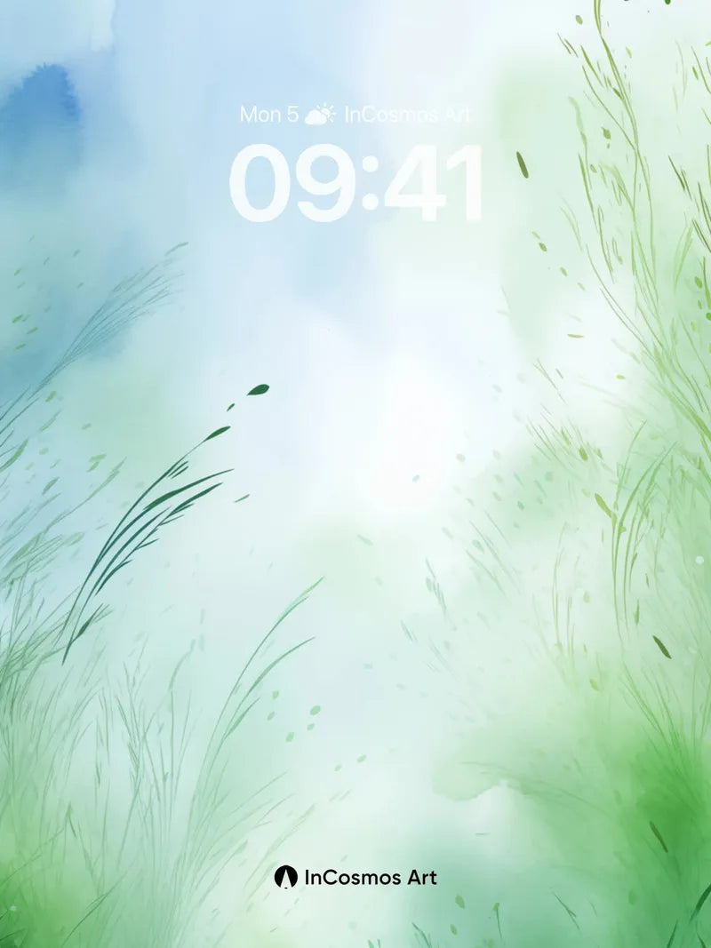 Whispering Grass Wallpaper with Ethereal Light