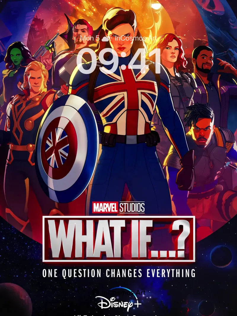 Cosmic Echo Wallpaper with Heroic Silhouettes