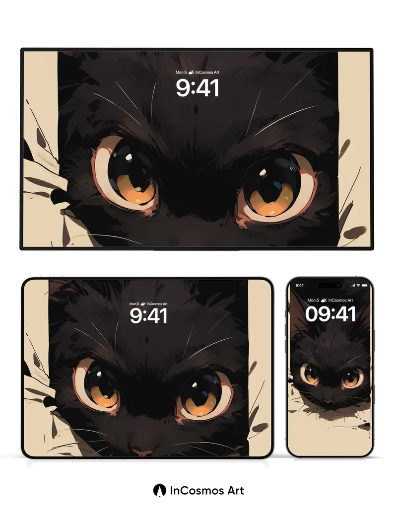 Whispering Shadow Wallpaper with Golden Eyes