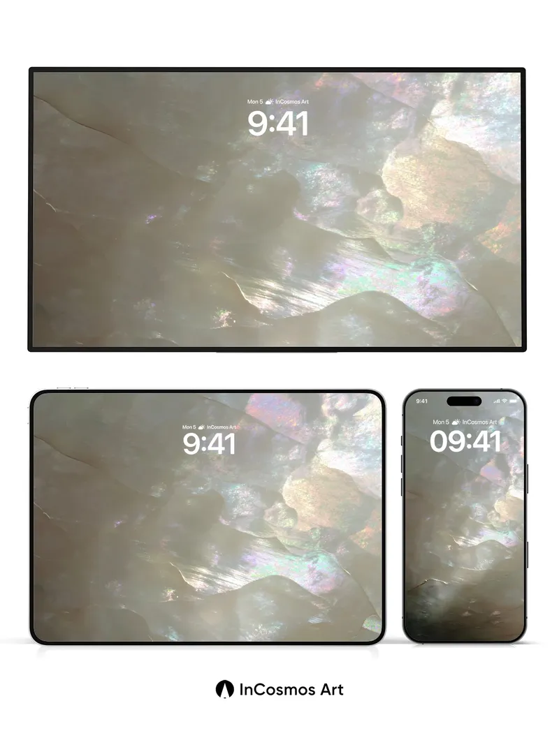 Iridescent Shell Wallpaper with Liquid Light