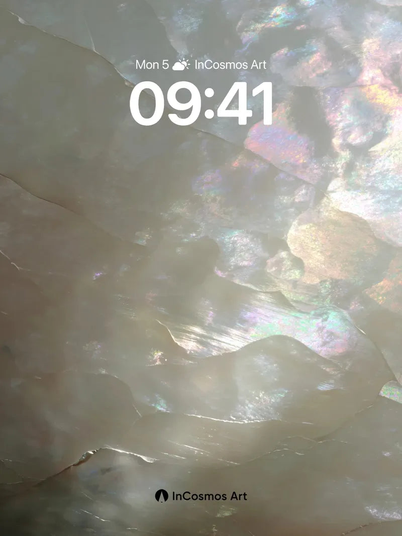 Iridescent Shell Wallpaper with Liquid Light