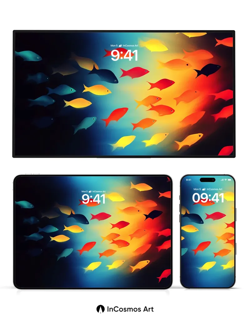 Luminous Depths Wallpaper with Color Currents