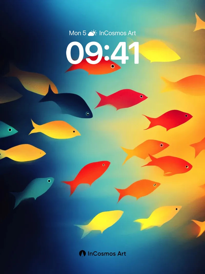 Luminous Depths Wallpaper with Color Currents