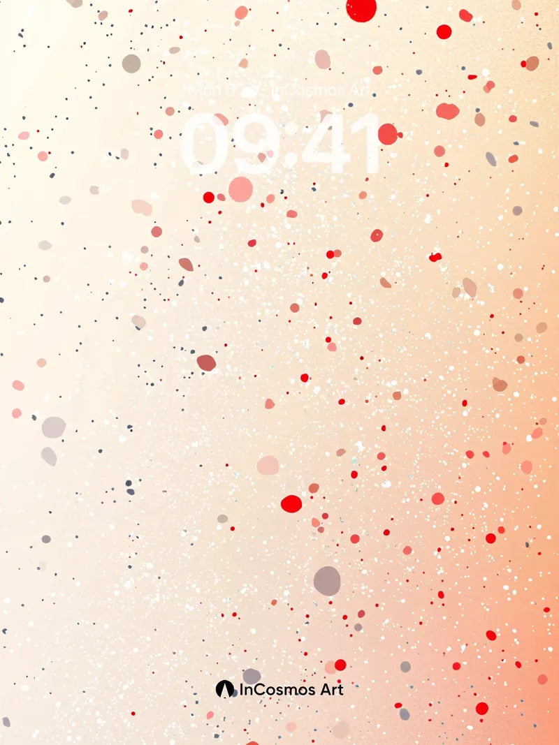 Whispering Speckles Wallpaper with Floating Red Orbs