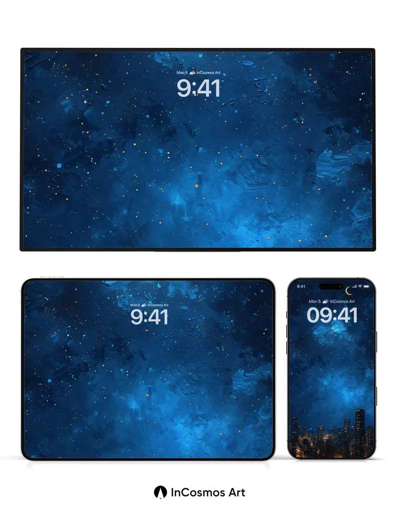 Stellar Hush Wallpaper with Moonlit Cityscape