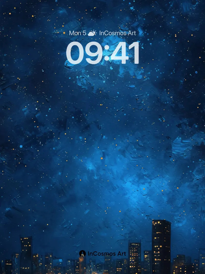 Stellar Hush Wallpaper with Moonlit Cityscape