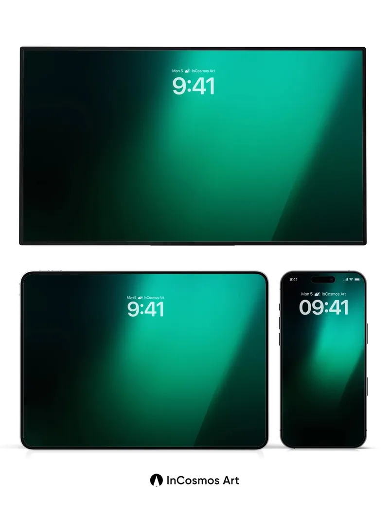 Emerald Veil Wallpaper with Soft Light Gradient