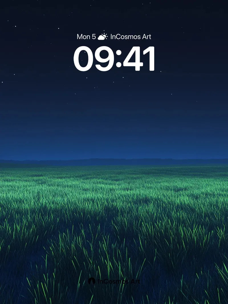 Stellar Meadow Wallpaper with Whispering Grass