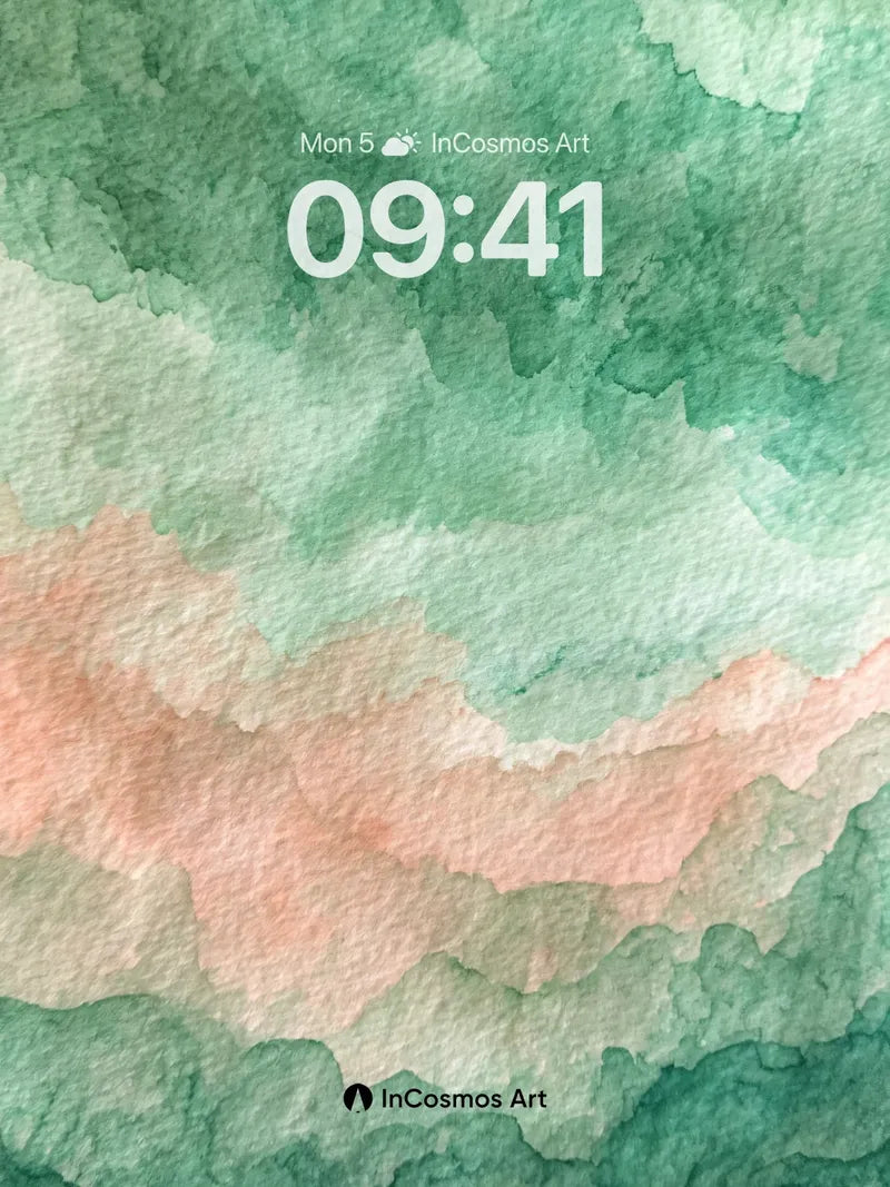 Moss Veil Wallpaper with Coral Hush