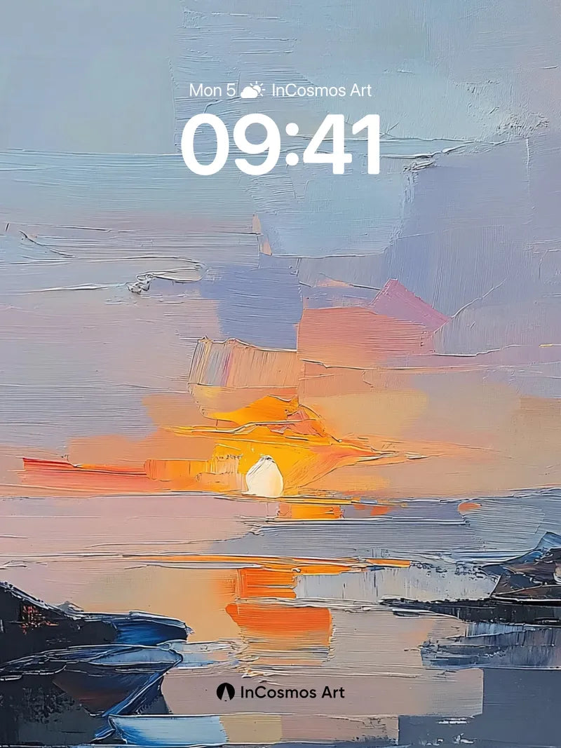 Serene Horizon Wallpaper with Golden Hush